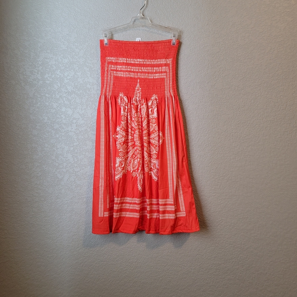 NWOT Orange & White Tube Dress